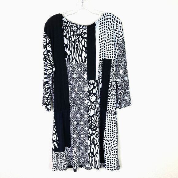 Style & Co Drop Waist Tunic Top Women's Size XL Abstract Print Studded Stretch - Picture 5 of 6